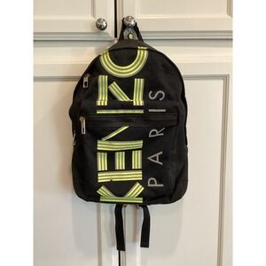 Kenzo Paris Backpack Neon Logo Black Travel School Bag